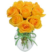 Surpresa de Rosas Amarelas no Vaso