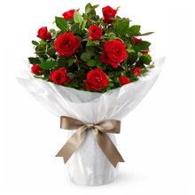 Vaso de Mini Rosa Vermelha Plantada