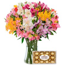 Luxuosas Astromélias e Ferrero Rocher