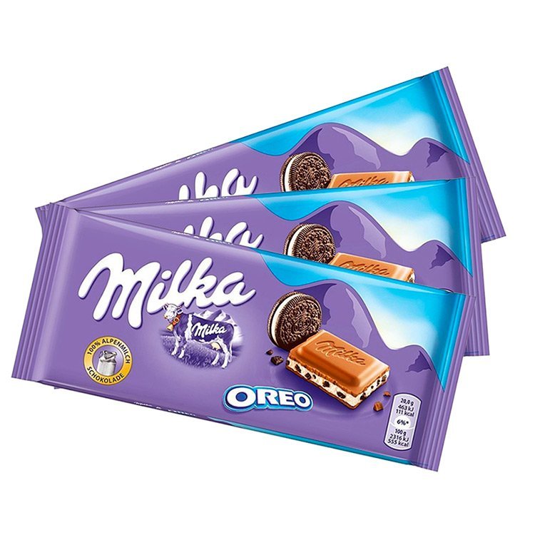 Kit com 3 Barras de Chocolate Milka Oreo