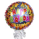 Balão Happy Birthday Colorido e Chocolate Lindt
