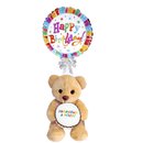 Balão Happy Birthay e Urso Bolo