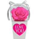 Cone Branco de Rosa Encantada Pink Love You