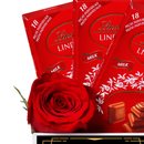 Box de Rosa Vermelha Solitária com Lindt Ao Leite