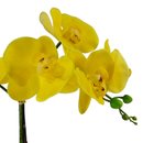 Orquídea Amarela Artificial no Vaso de Vidro