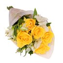 Buquê Encanto com 5 Rosas Amarelas