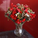 Vaso com Mix de Flores Secas Vermelho