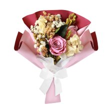 Buquê Rosa Encantada e Flor Seca Violeta