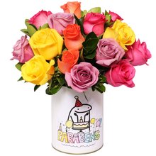 Rosas no Box Ilustrado Parabéns