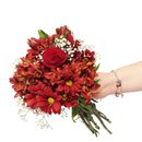 Buquê de Flores e Livro com Pulseira Amor