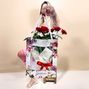 Vaso de Mini Rosa Vermelha na Bag Floral