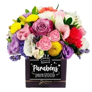 Mix de Flores no Box Parabéns pra Você