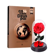 A Bela Rosa Encantada Vermelha e Livro Café com Deus Pai