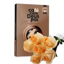 Buquê de 6 Rosas Champanhe com Livro Café com Deus Pai