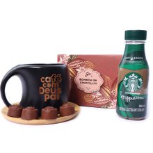 Kit Bombom Giuliana e Frappuccino Starbucks e Caneca Café com Deus Pai