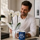 Mini Orquídea Rara Branca na Caneca