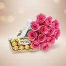 Buquê de 12 Rosas Lilás e Ferrero