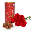 Buquê de 6 Rosas Vermelhas e Pedaccio Biscoitê