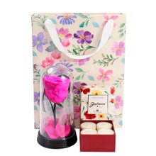 Bela Rosa Encantada Pink e Mini Velas Encontro Floral na Bag Pétalas