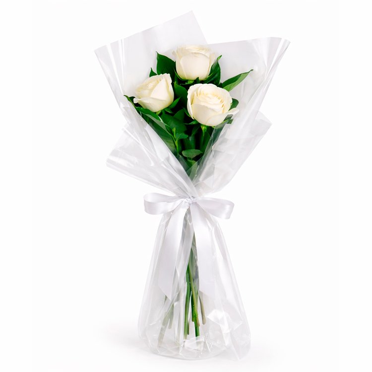 Buquê Trio de Rosas Branco