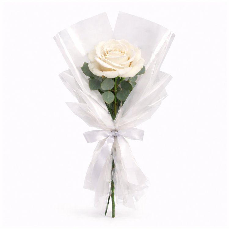 Buquê de Rosa Única Branco