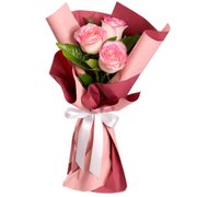 Buquê Trio de Rosas Cor de Rosa