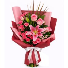 Buquê de Flores Cor de Rosa Majestade