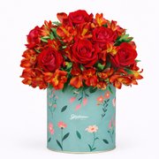 Arranjo Harmonia de Rosas e Astromélias Vermelhas