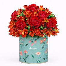 Arranjo Harmonia de Rosas e Astromélias Vermelhas