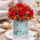 Arranjo Harmonia de Rosas e Astromélias Vermelhas