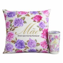 Kit Almofada Florescer e Copo Sky - Mãe Encanto