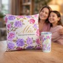 Kit Almofada Florescer e Copo Sky - Mãe Encanto
