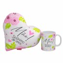 Caneca e Almofada Mãe Sinônimo de Amor