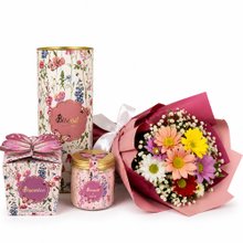 Amável Buquê de Flores do Campo Mini e Biscoitê
