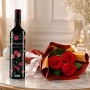 Vinho Tinto Espanhol 99 Rosas Cabernet e Buque de 3 Rosas