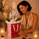Orquídea Phalaenopsis Branca Mesclada para Presente - Bag Love