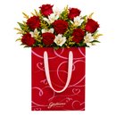Buquê Maravilha com 8 Rosas Vermelhas - Bag Love