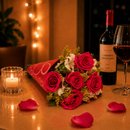 Buquê Encanto com 5 Rosas Pink Love