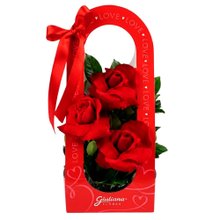 3 Lindas Rosas Vermelhas na Bag Love