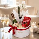 Box Charme com Orquidea e Espumante e Lindt