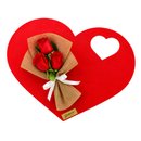 Buquê de 3 Rosas Vermelhas - Meu Coração em Suas Mãos