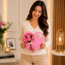 Buquê Trio de Rosas Pink - Meu Coração em Suas Mãos