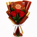 Buquê Trio de Rosas Vermelho e Chocolate Giuliana Flores
