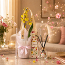 Difusor Encontro Floral Giuliana Flores e Bolsa Cristal Chuva de Ouro