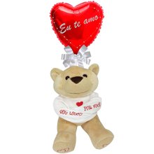 Balão Eu Te Amo e Urso 