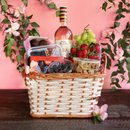 Cesta de Frutas Premium com Vinho Rosé