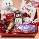 Cesta de Chocolates e Guloseimas com Ursinho 