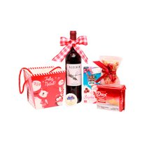 Cesta de Natal Feliz Natal com Queijo e Vinho