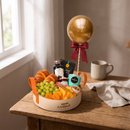 Cesta de Café da Manhã Frutas e Frios com Balão
