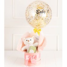 Cesta Encanto do Pequeno Príncipe com Balão Menina